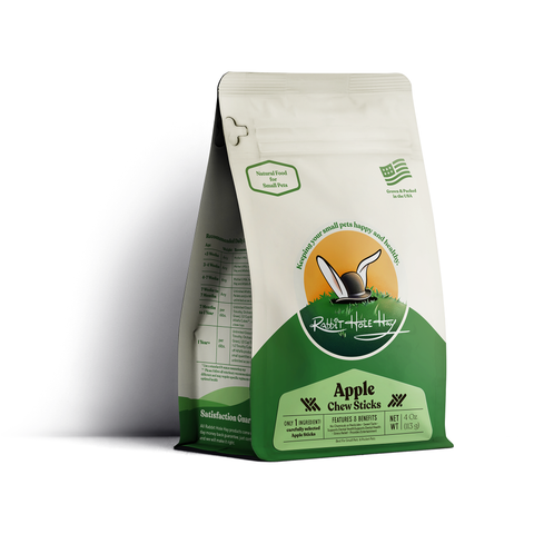 Rabbit Hole Hay natural apple wood chew sticks for rabbits and small pets.