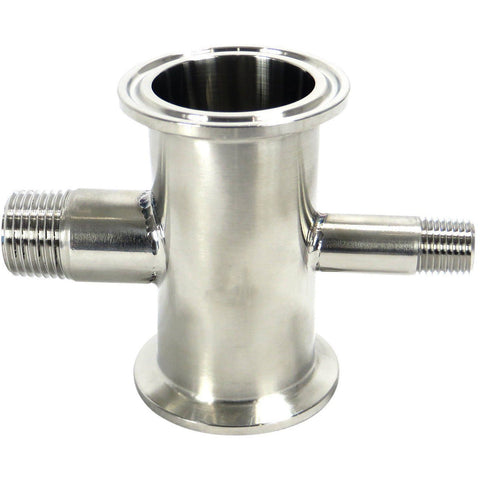 1.5 Inch Tri-clamp Spool x 3 Inch Length x 1/2 Inch Male NPT x 1/4 Inch Male NPT