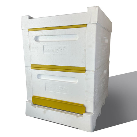Superior Bee polystyrene 10-frame beehive, 2 deep boxes, front