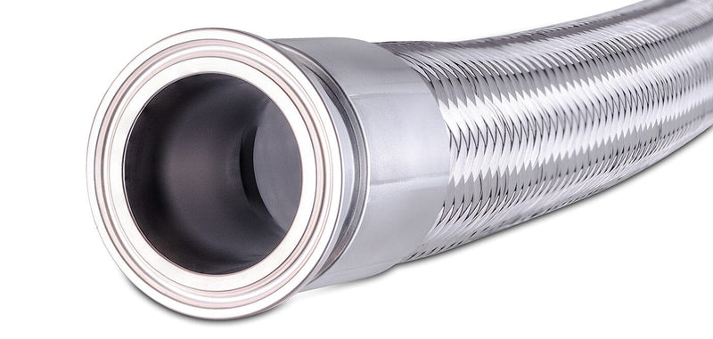Load image into Gallery viewer, 1.5" Tri-Clamp Stainless Steel Braided Hose with Convoluted PTFE Liner

