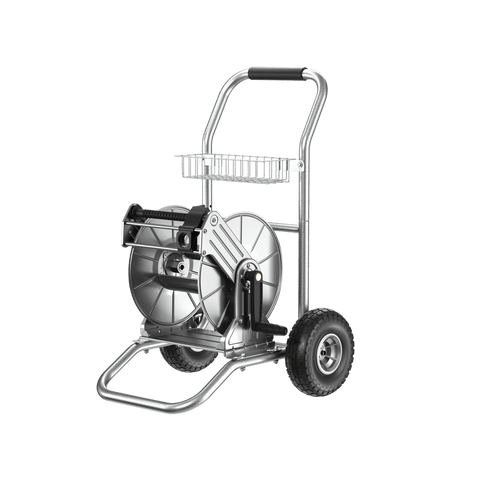 Stainless steel 2-wheel garden hose reel cart