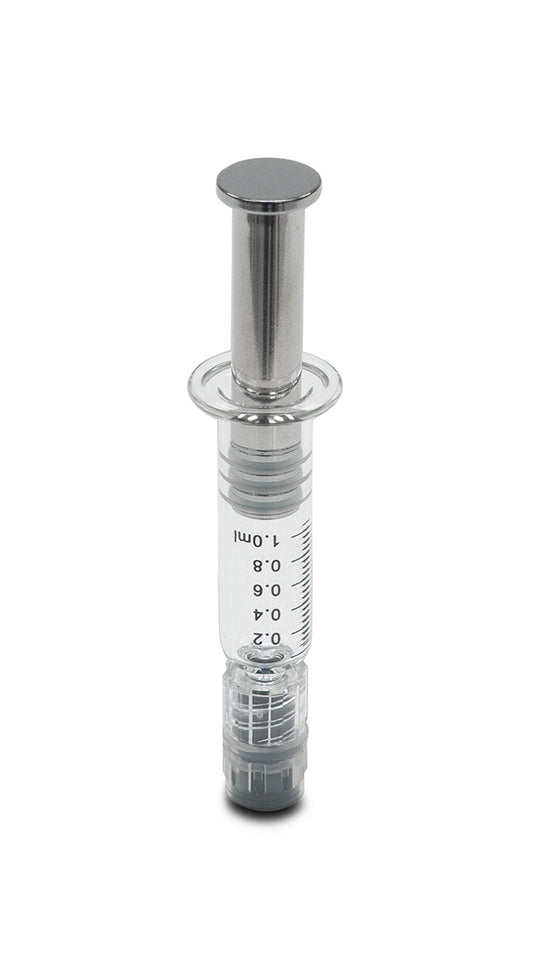 Glass Syringe-Luer lock metal Plunger And Borosilicate Glass