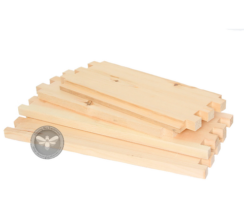 Unassembled 8-frame medium Langstroth hive box in select-grade white pine.