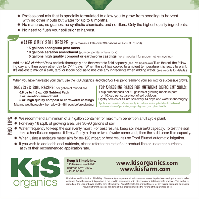 Load image into Gallery viewer, KiS Organics Nutrient Pack
