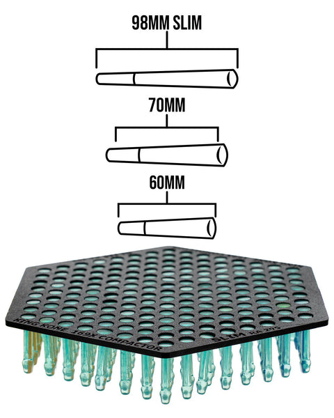 169 slim cone packing fingers, 60 to 98 millimeter sizes