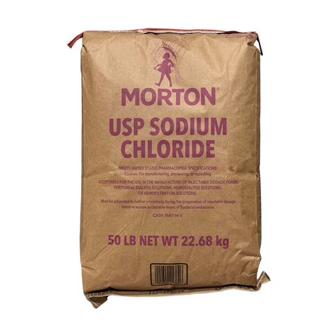 Sodium chloride USP kosher fine grain salt container