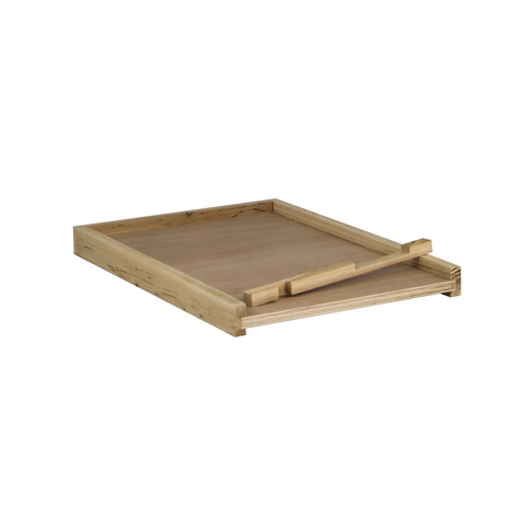 8-frame solid bottom board with entrance reducer