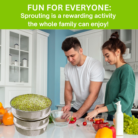 Stainless Steel Seed Sprouter Kit - Stackable 3-Tier Trays, additional product view 2
