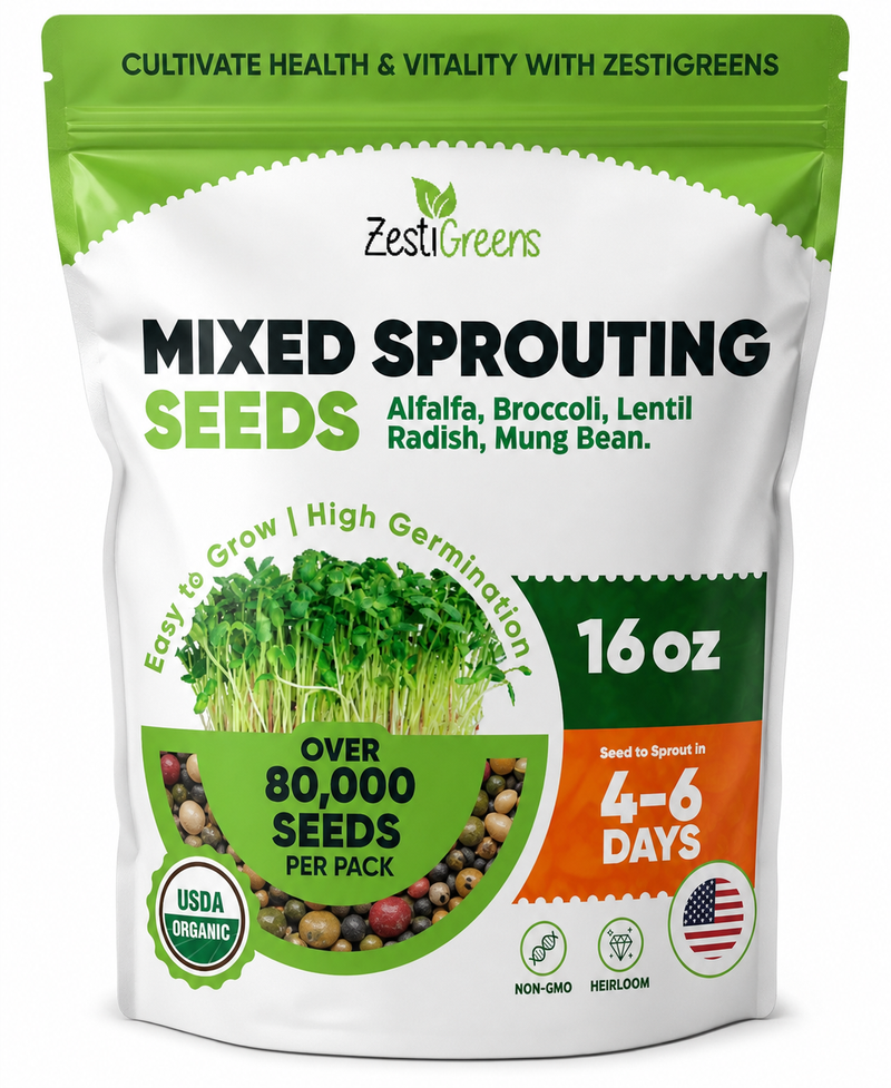 Load image into Gallery viewer, Bag of organic mixed sprouting seeds for countertop sprouting.
