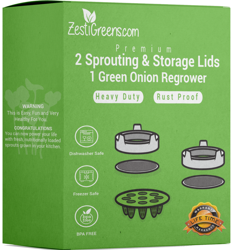 Load image into Gallery viewer, Sprouting Lids &amp; Green Onion Regrower for Wide Mouth Mason Jars. Sprouts Growing Kit for Bean Sprouts, Broccoli Organic Sprouts
