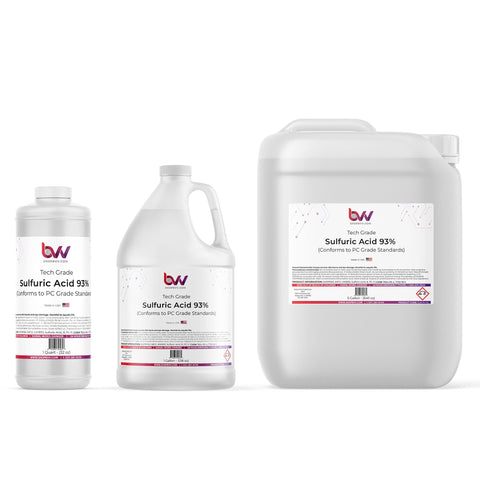 Sulfuric acid 93 percent technical grade container