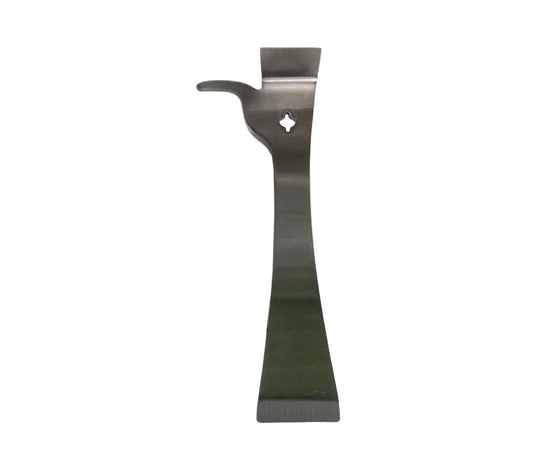 10.5-inch stainless steel J hook super hive tool with scraper and prying ends.