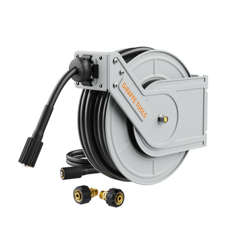 Giraffe Tools retractable pressure hose reel, 1/4 inch