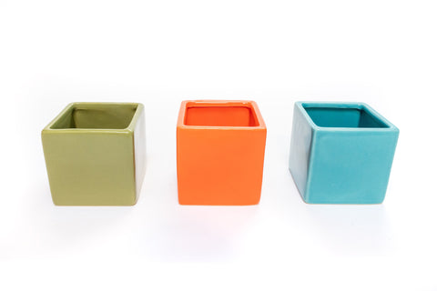Ceramic cube container