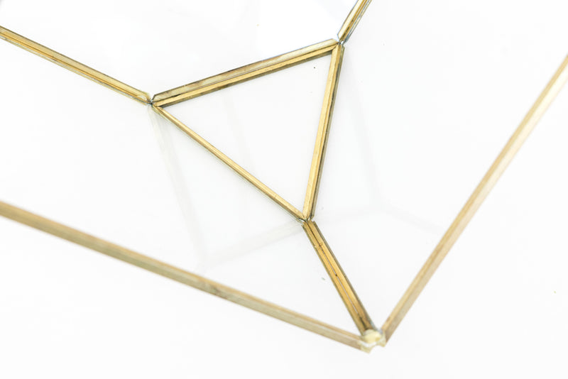 Load image into Gallery viewer, Heptahedron Geometric Glass Terrarium - Gold Metallic Finish - Trendy Holder For Tillandsia Air Plants
