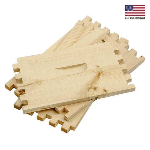 Unassembled 10-frame deep Langstroth hive box in commercial-grade white pine.