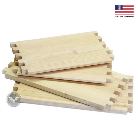 Unassembled 10-frame deep Langstroth hive box in select-grade white pine.