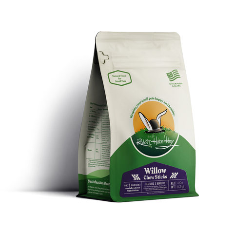 Rabbit Hole Hay natural willow chew sticks for rabbits and small pets.