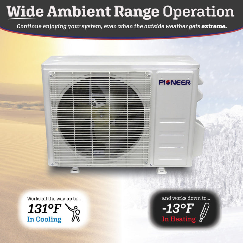 Load image into Gallery viewer, Pioneer® Quantum Ultra™ 12,000 BTU 24 SEER2 230V High-Wall Ductless Energy-Star Mini-Split Air Conditioner Inverter Heat Pump Full Set
