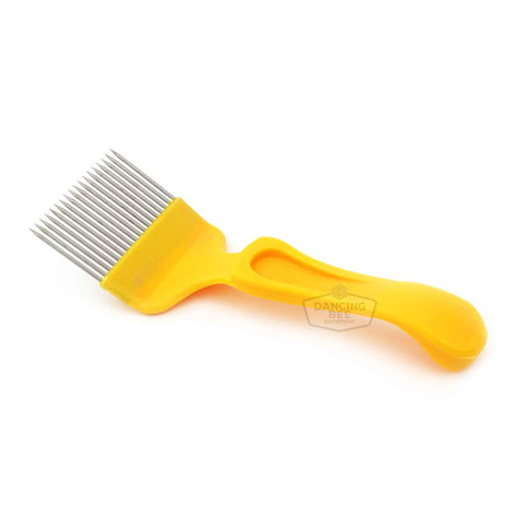 Standard stainless steel uncapping fork for scratching open honey frame cappings.