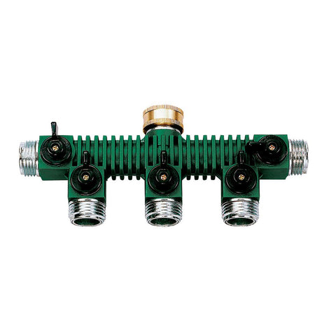Product image of Orbit Irrigation Zinc 5-Way Shut-Off Hose Manifold 62019