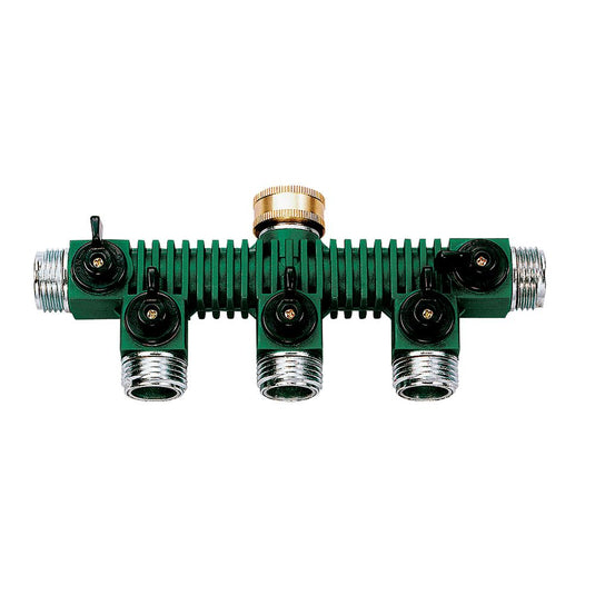 Product image of Orbit Irrigation Zinc 5-Way Shut-Off Hose Manifold 62019