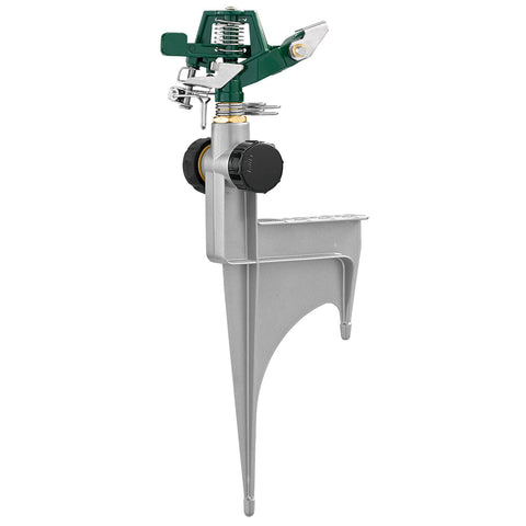 Orbit 1/2-inch zinc impact sprinkler with zinc step spike 58619