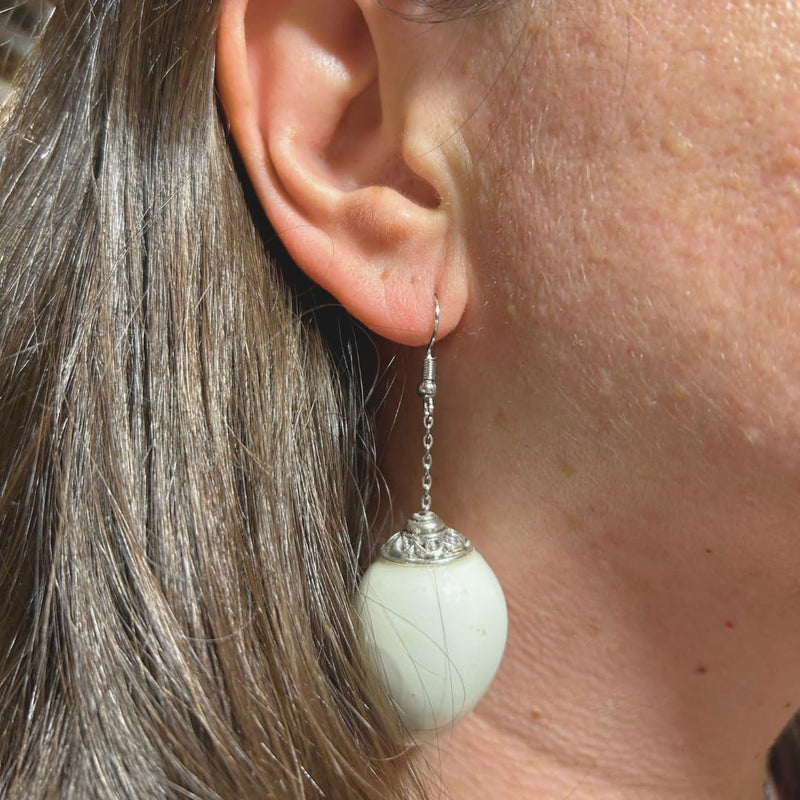 Load image into Gallery viewer, Quail Egg Earrings, Celadon
