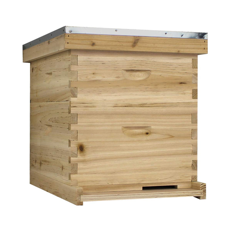 Load image into Gallery viewer, NuBee 10 Frame Complete Beehive Kit – Unassembled (1 Deep + 1 Medium Boxes) with Frames &amp; Wax-Coated Foundations | Beginner Langstroth Hive
