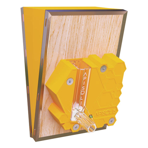 Apisolis flame-free bee smoker vaporizer used for calming hive inspections.