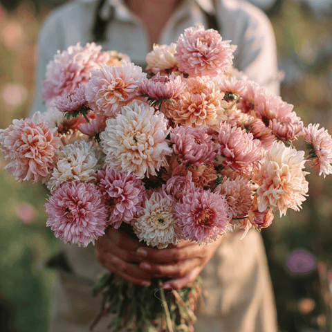 Apricot Paeony Duchess Aster 50 Seeds