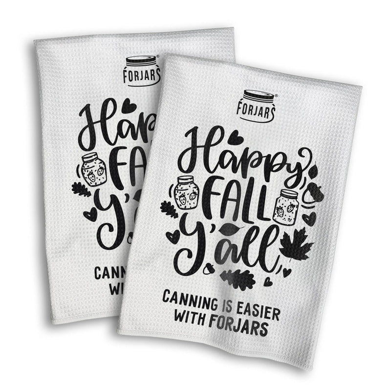 Load image into Gallery viewer, Waffle Towels – White with Printed Patterns (2-Pack)
