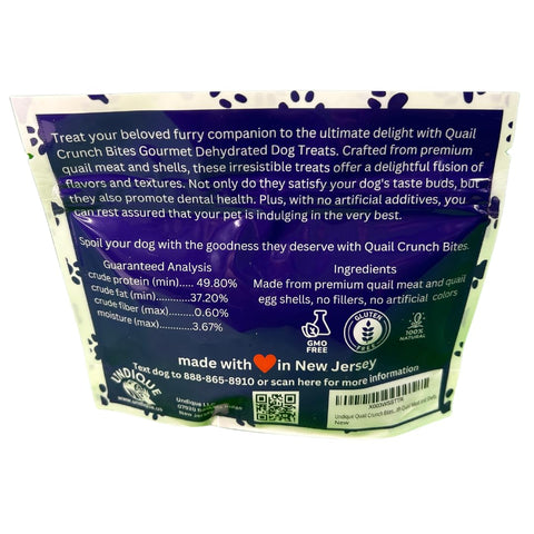 Quail Crunch Bites: Gourmet Dehydrated Dog Treats with Quail Meat & Shells | Premium Healthy Dog Treats for Training | Organic Ingredients for a Happy…