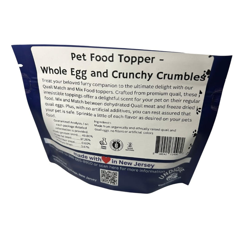 Load image into Gallery viewer, Pet Food Toppers - Whole Quail Egg and Crunchy Quail Meat Crumbles
