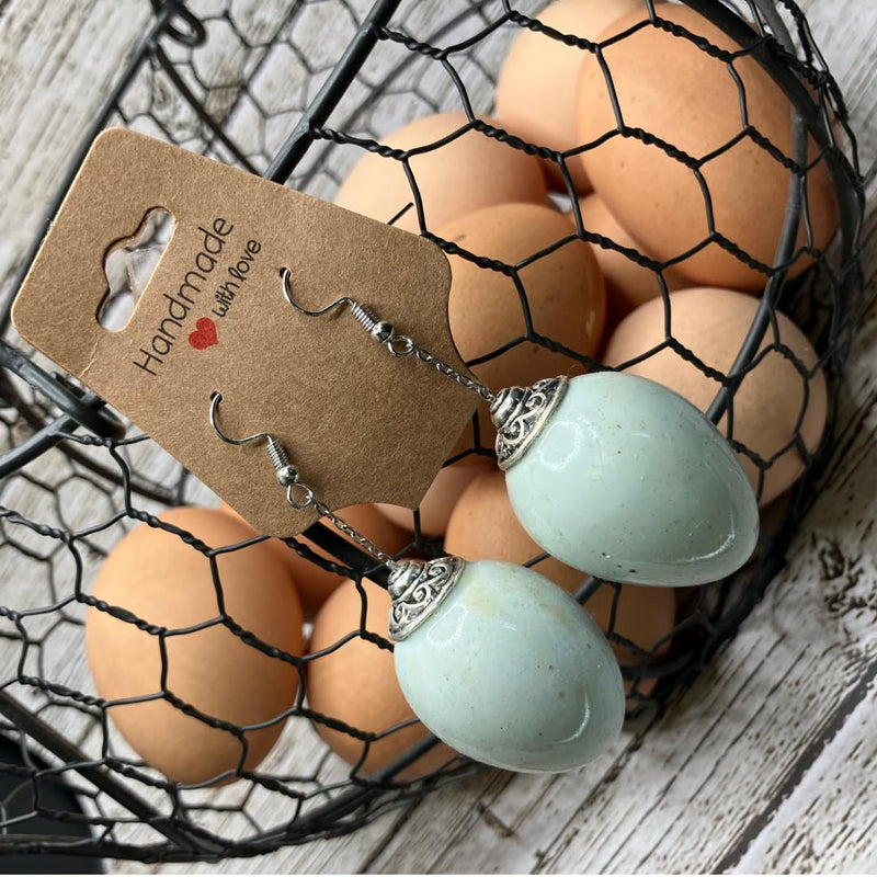 Load image into Gallery viewer, Quail Egg Earrings, Celadon
