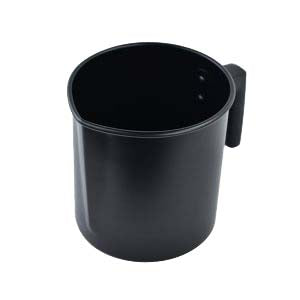 Beeswax melting pot with heat-resistant plastic handle and pouring spout.