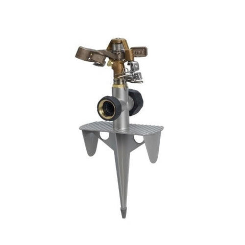 Orbit brass impact sprinkler on zinc spike