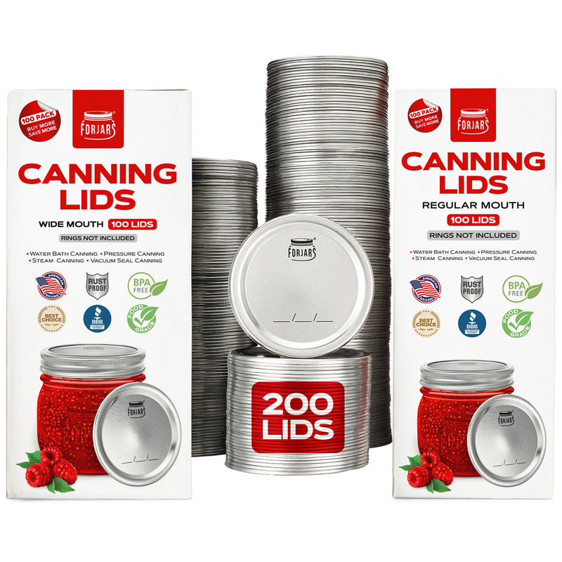 Load image into Gallery viewer, 200 Count: 100 Regular Mouth + 100 Wide Mouth Canning Lids
