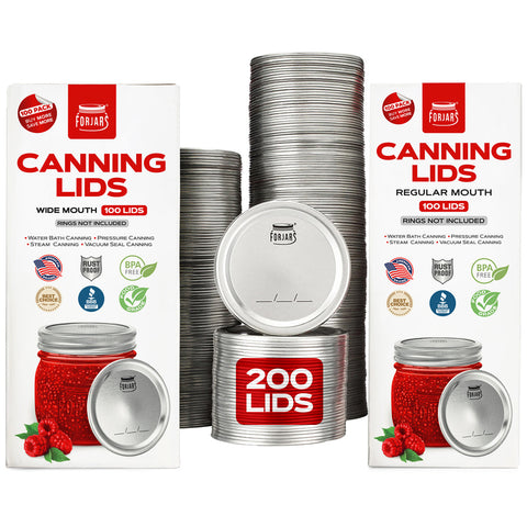 200 count canning lids, 100 regular and 100 wide mouth