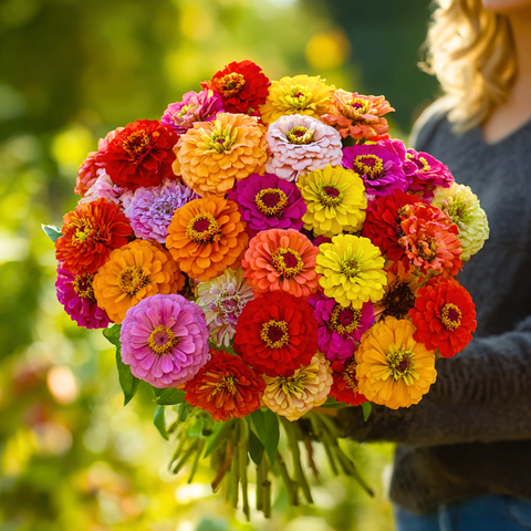 California Giants Zinnia seeds package, 100 count, GrowTime Garden Supply