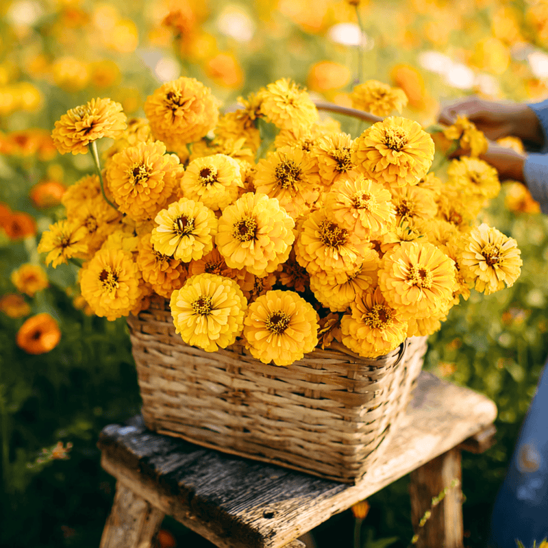 Load image into Gallery viewer, Canary Bird Zinnia – 100 Seeds
