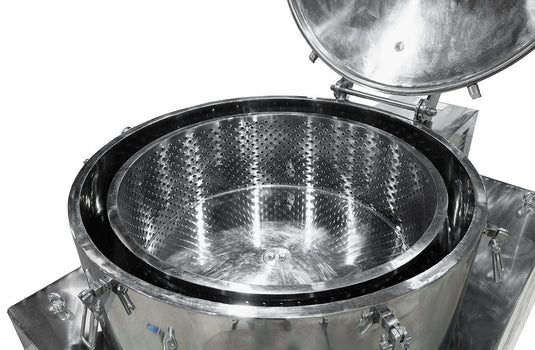 Certified 280L Jacketed Stainless Steel Centrifuge with Explosion Proof Motor and Siemens Controller - 85LB Max Capacity