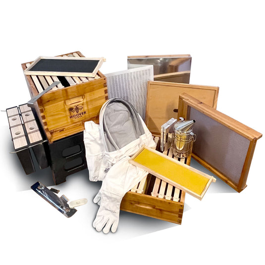 Hoover Hives 10-Frame Complete Beekeeping Bundle – Wax Coated Hive Kit, Tools, Frame Feeders, Galvanized Stand, and Screened Bottom Board