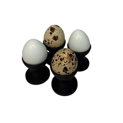 Mini quail egg cup holders, set of 4, front