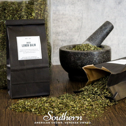 Dried lemon balm, 2 cups, packaging