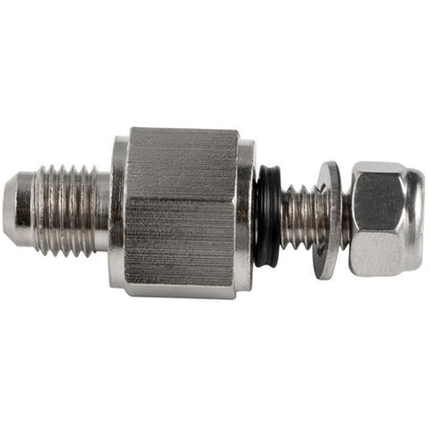 Cold trap flare fitting with washer, o-ring and locknut