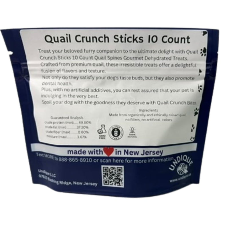 Load image into Gallery viewer, Quail Crunch Sticks Dog Treats, 10 Count — Dehydrated Quail Spines
