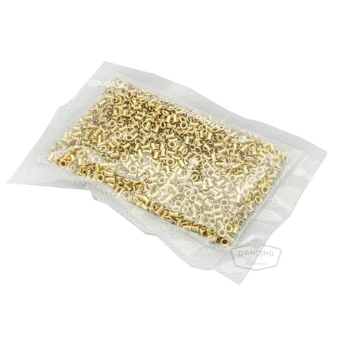 Pack of 1000 brass eyelets used to reinforce beekeeping frames with wire.