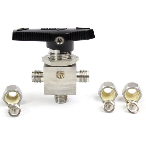 3 Way Ball Valve - Fractional Tube Fitting, additional product view 2