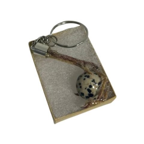Quail foot keychain, detail view